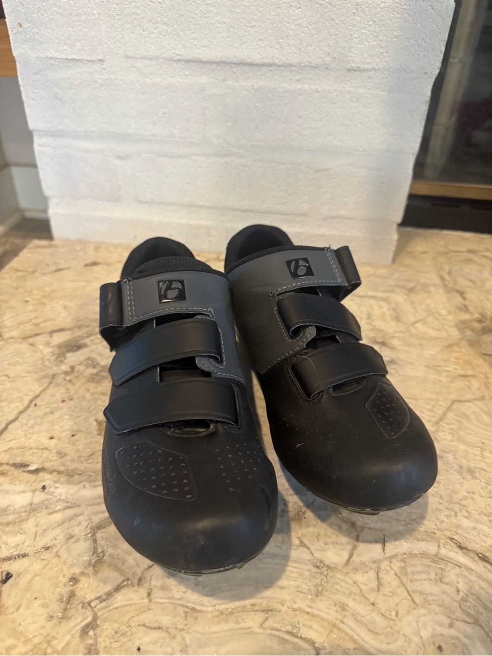 Black Bontrager Cycling Shoes with Triple-Strap Closure